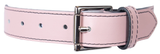 3 Ring Leather Bondage Collar: Light Pink