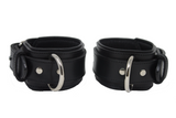 Locking Post Ankle Cuffs Premium Heavy Duty Black Leather