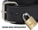 Locking Post 2" Wide Black Premium Heavy Duty Leather Collar