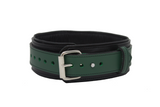 Locking Post 2" Wide Green Premium Heavy Duty Leather Collar
