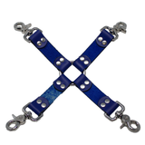 Hog Tie Blue Leather 4 Point Cuff Clip Restraint Connector