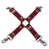 Hog Tie Red Leather 4 Point Cuff Clip Restraint Connector