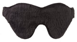Black Blindfold Genuine Leather with Black Faux Fur Lining
