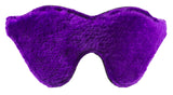 Black Blindfold Genuine Leather Purple Faux Fur Lining