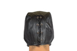 Leather Bondage Executioner Styled Hood Genuine Leather With Laces