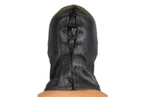 Bondage Gimp Hood Black Leather With Zipper Eye and Mouth and Lace up Back