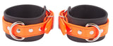 Rubber Ankle Cuffs Orange and Black Bio-thane Restraints