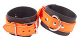 Rubber Ankle Cuffs Orange and Black Bio-thane Restraints
