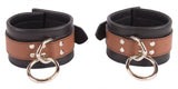 Ankle Cuffs Brown and Black Leather Restraints
