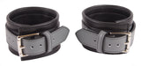 Ankle Cuffs Gray and Black Leather Restraints