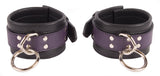 Ankle Cuffs Purple and Black Leather Restraints