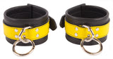 Ankle Cuffs Yellow and Black Leather Restraints