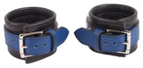 Wrist Cuffs Blue and Black Leather Handcuffs