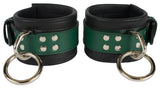 Wrist Cuffs Green and Black Leather Handcuffs