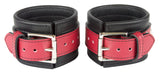 Wrist Cuffs Red and Black Leather Handcuffs