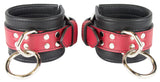 Wrist Cuffs Red and Black Leather Handcuffs
