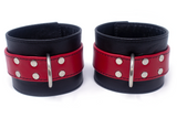 Ankle Cuffs Red and Black Leather Light Weight Restraints