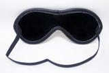 White Blindfold Genuine Leather Black Suede Lining