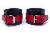 Wrist Cuffs Red and Black Leather Light Weight Handcuffs