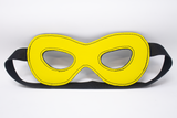 Yellow Blindfold Mask Genuine Leather Black Soft Leather Lining