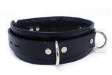 2" WIDE BLACK LEATHERBOY COLLAR