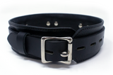 2" WIDE BLACK LEATHERBOY COLLAR