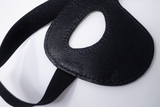 Pink Blindfold Mask Genuine Leather Black Soft Leather Lining