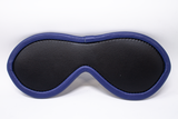Blue Edge Black Blindfold Genuine Leather Black Suede Lining