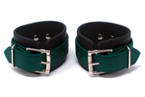 Rubber Ankle Cuffs Green and Black BioThane Restraints
