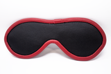 Red Edge Black Leather Blindfold Black Suede Lining