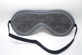 Gray with Gray Edge Blindfold Genuine Leather Black Suede Lining