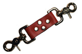 2 Point Cuff Clip Red Leather Restraint Connector