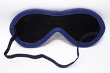 Blue Edge Black Blindfold Genuine Leather Black Suede Lining