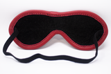 Red Edge Black Leather Blindfold Black Suede Lining
