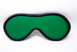 Green Blindfold Genuine Leather Black Suede Lining