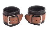 Wrist Cuffs Brown and Black Leather Handcuffs