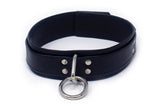 1.5 " DOUBLE STRAP BLACK ROLLED LEATHER COLLAR