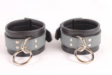 Wrist Cuffs Gray and Black Leather Handcuffs (Grey)