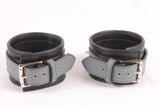 Wrist Cuffs Gray and Black Leather Handcuffs (Grey)