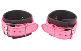 Rubber Ankle Cuffs Pink and Black Bio-thane Restraints