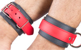 Rubber Ankle Cuffs Red and Black Bio-thane Restraints