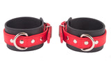 Rubber Ankle Cuffs Red and Black Bio-thane Restraints