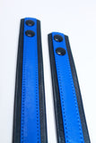 Two Tone Leather Snap Collar Blue and Black