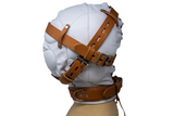 White Total Sensory Deprivation Hood With Locking Buckles and Collar