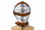 White Total Sensory Deprivation Hood With Locking Buckles and Collar