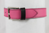 1 Ring Hot Pink Leather Collar