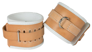 Ankle Cuffs Hospital Style Tan/White Restraints Bondage