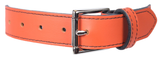 3 Ring Leather Bondage Collar: Orange