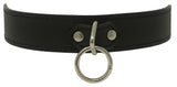 1 Ring Black Leather Collar