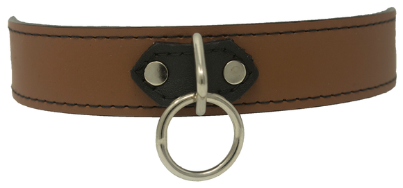 1 Ring Brown Leather Collar